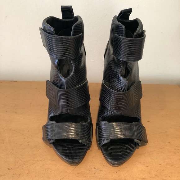 Alexander Wang Noemi Combat Bootie Open-Toed Black - Picture 2 of 8